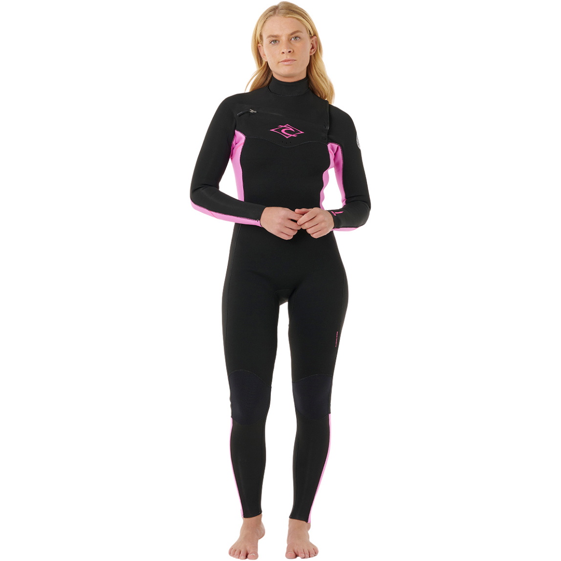 2026 Rip Curl Da Donna Dawn Patrol 4/3mm Chest Zip Muta 160WFS - Black / Pink
